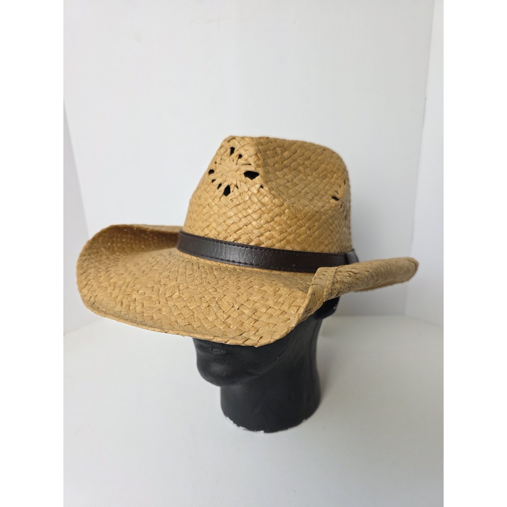 Goldcoast Sunwear brown leather strap hat Drifter NWT One Size Unisex Western